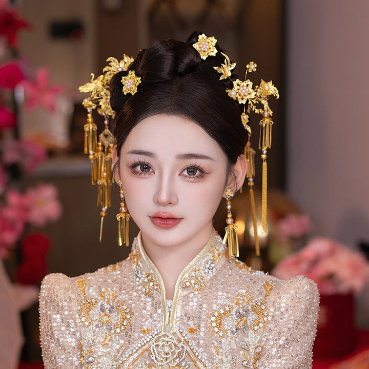 Alloy Bird Flower Bridal Wedding Hairpins Clips & Earrings