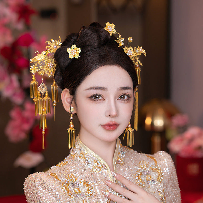 Alloy Bird Flower Bridal Wedding Hairpins Clips & Earrings