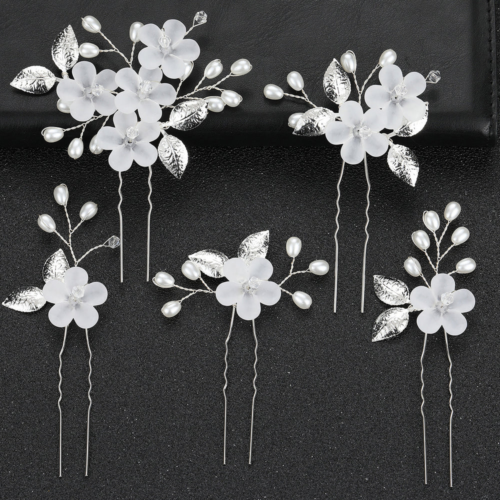 5 Pieces Flower Bride Bridesmaid Wedding Hair Pins