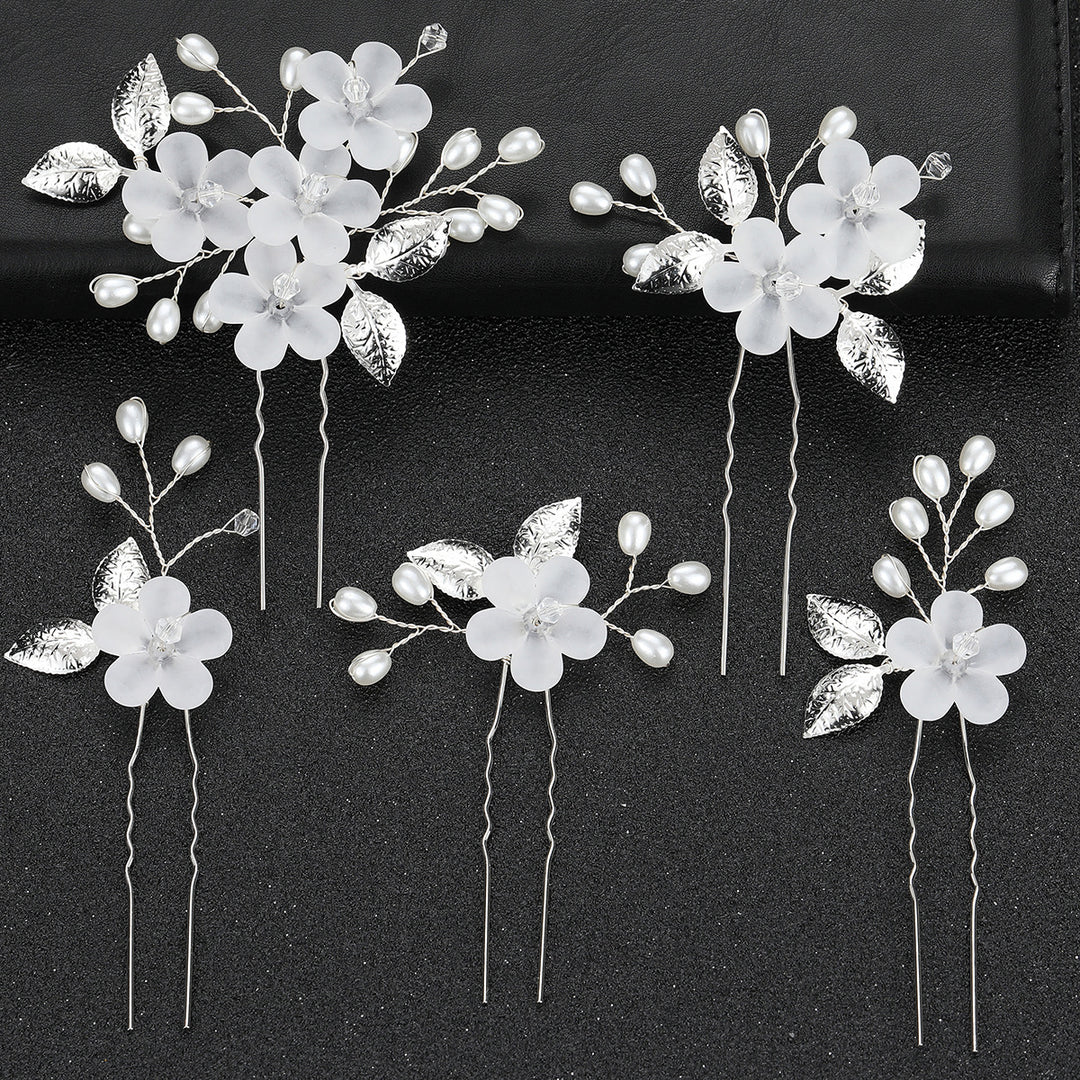 5 Pieces Flower Bride Bridesmaid Wedding Hair Pins