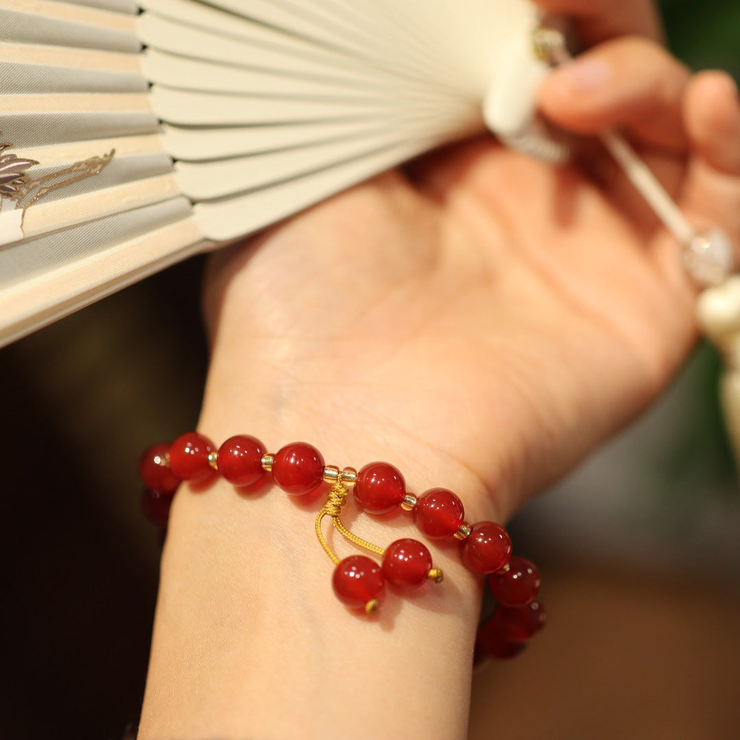 Handmade Red Agate Beads Woman Bracelets