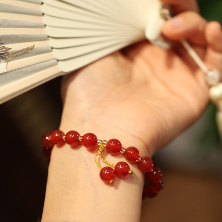 Handmade Red Agate Beads Woman Bracelets