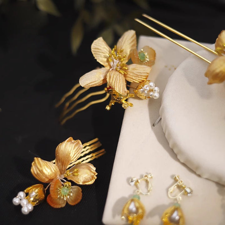 Alloy Flower Wedding Bridal Hair Clips Pins & Earrings