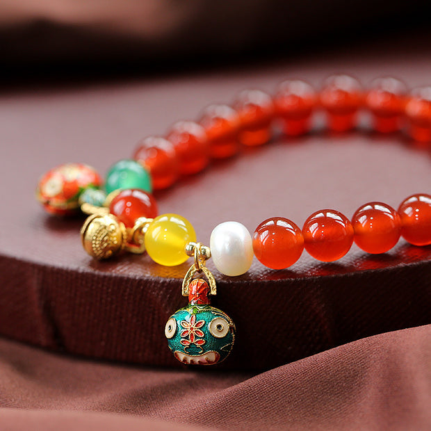 Red Agate Fortune Beasts Pendants Woman Beads Bracelets