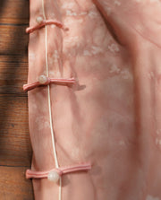 2025 Pink Floral Print Cheongsam Qipao Dress