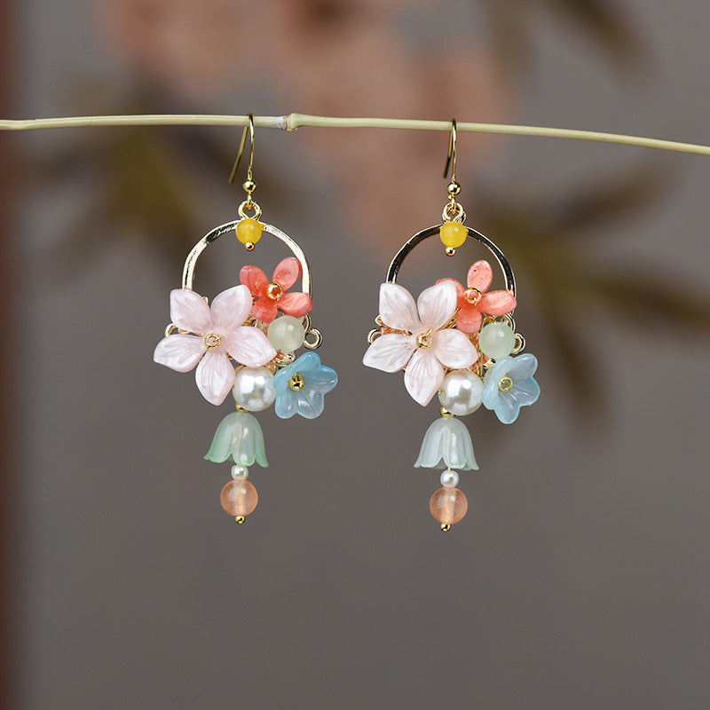 Cute Flower Girls Dangle Drop Earrings