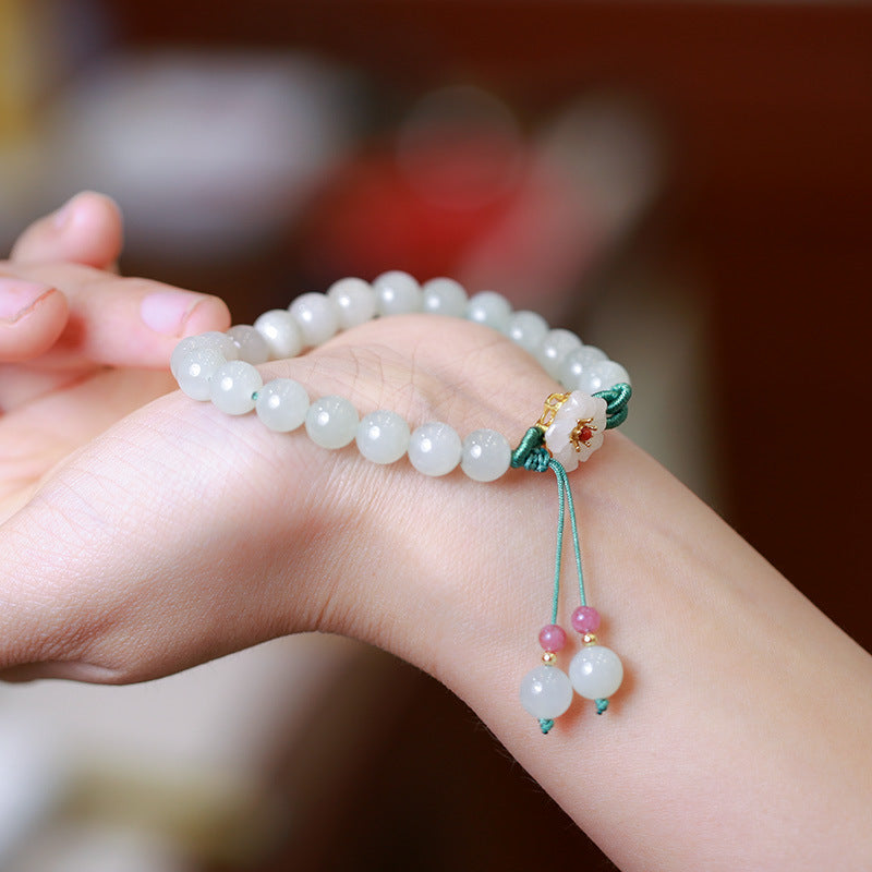 Jade Plum Blossom Pendant Woman String Bracelets