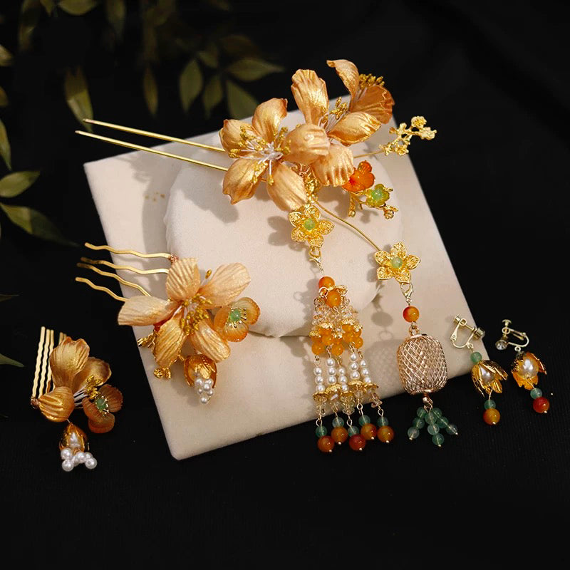 Alloy Flower Wedding Bridal Hair Clips Pins & Earrings