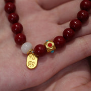 Cinnabar Beads Fu Pendants Woman Bracelets
