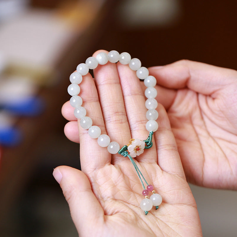 Jade Plum Blossom Pendant Woman String Bracelets