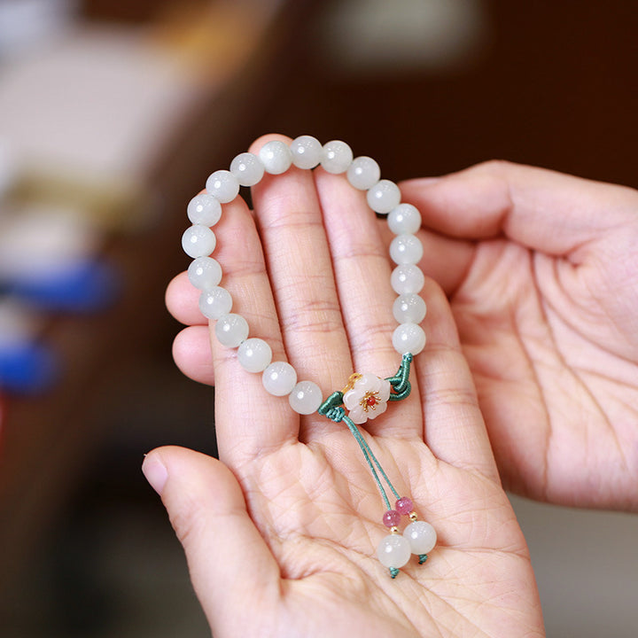 Jade Plum Blossom Pendant Woman String Bracelets