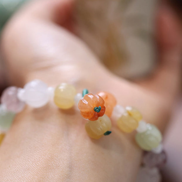 Jade Beads Pumpkin Pedant Woman Bracelets