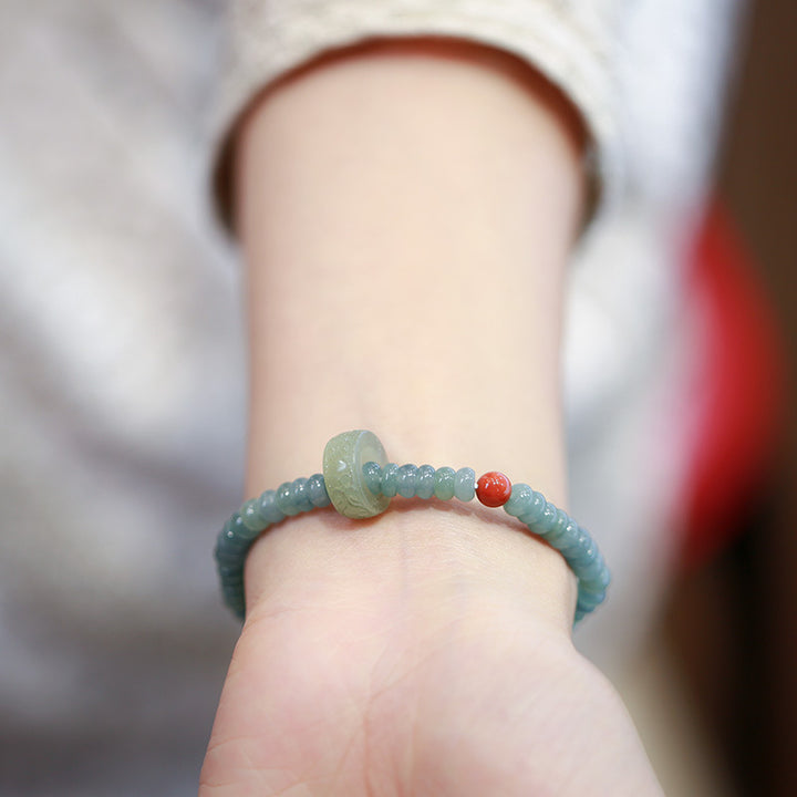 Handmade Blue Jadeite Beads Woman Bracelets