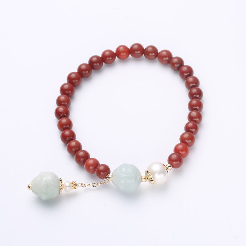 Natural Agate Jade Rose Pendant Woman Bracelets