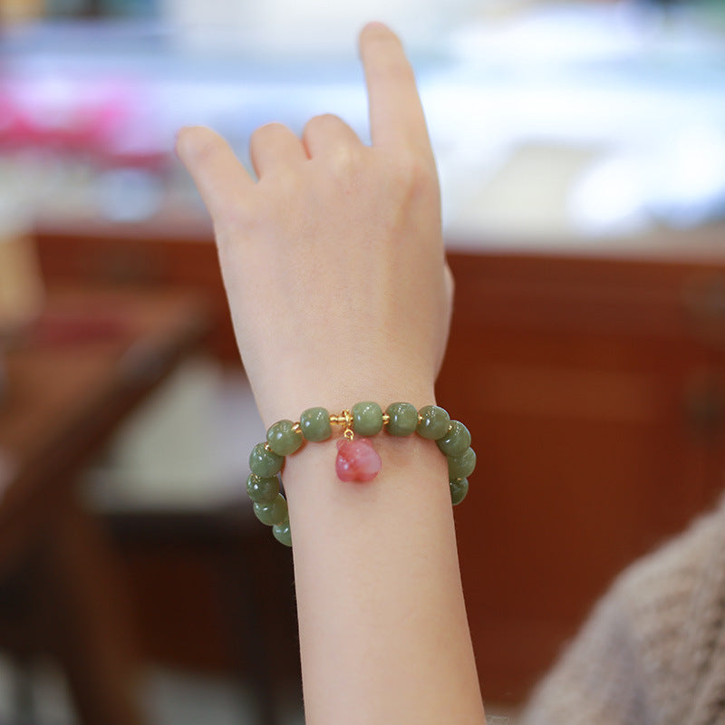 Green Jade Chinese Zodiac Tiger Woman Beads Bracelets