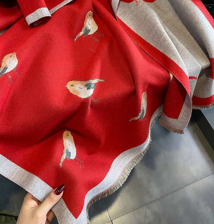 Cashmere Animal Print Women Winter Scarf Shawl