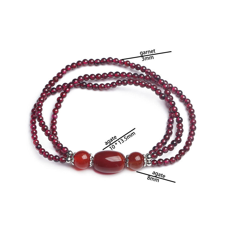 Handmade Red Garnet Agate Woman Bracelets