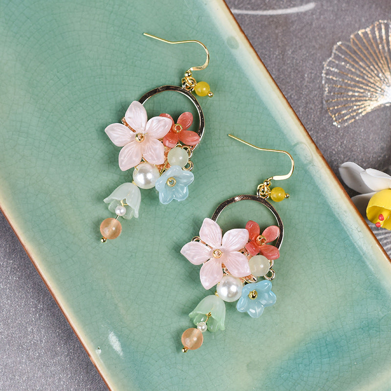 Cute Flower Girls Dangle Drop Earrings