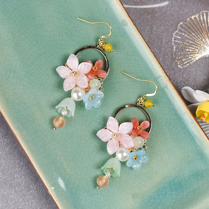 Cute Flower Girls Dangle Drop Earrings