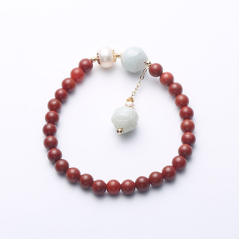 Natural Agate Jade Rose Pendant Woman Bracelets