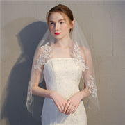 One Tier Tulle Wedding Bridal Lace Edge Veil With Comb