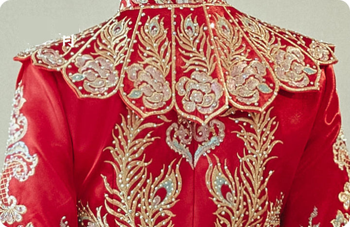 2024 Embroidered Phoenix Shawl Wedding Groom Bride QunKwa
