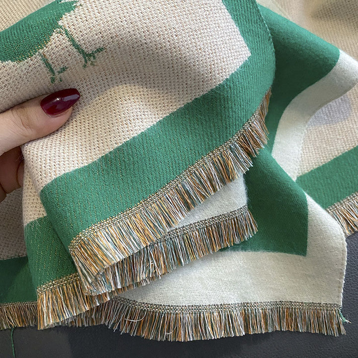 Cashmere Animal Print Women Winter Scarf Shawl
