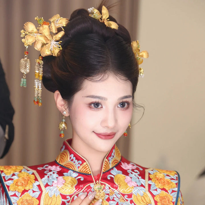 Alloy Flower Wedding Bridal Hair Clips Pins & Earrings