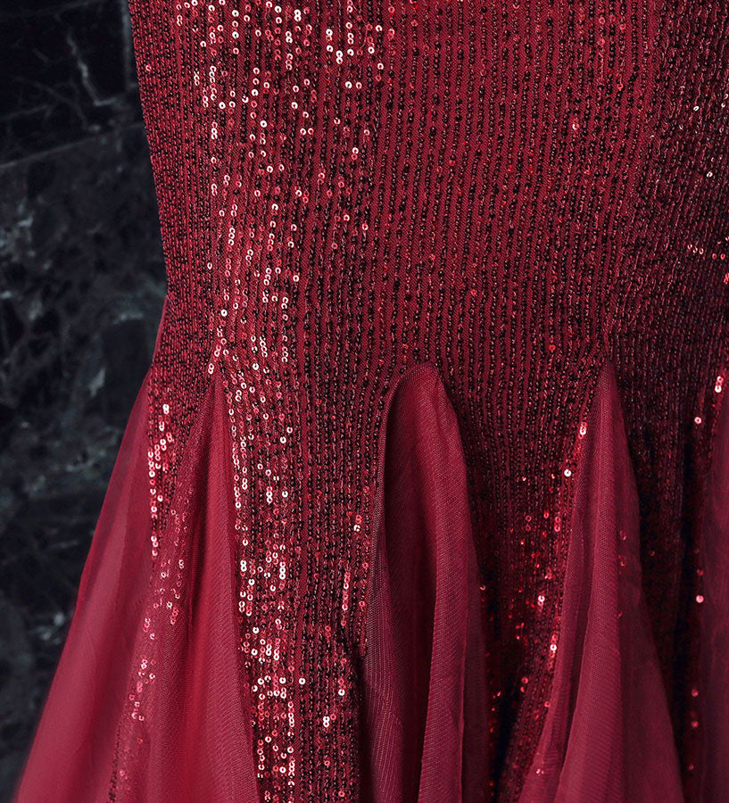 V-neck Sequined Mermaid Fishtail Maxi Dress