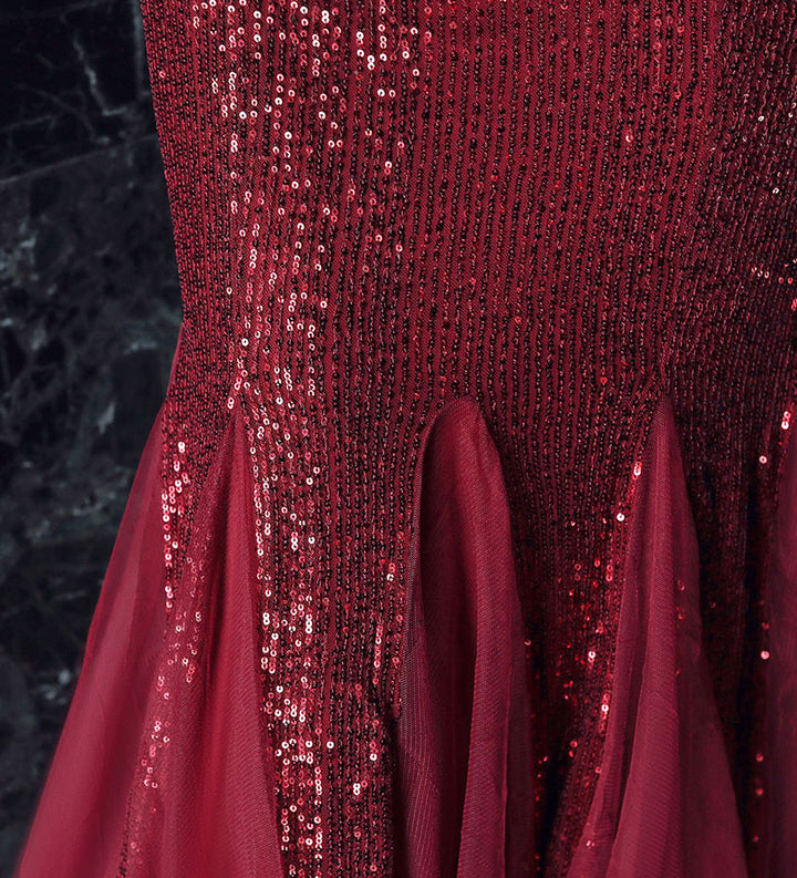 V-neck Sequined Mermaid Fishtail Maxi Dress