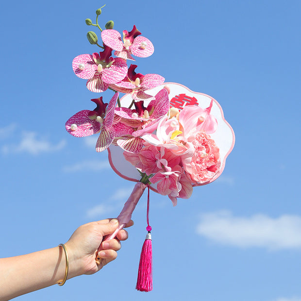 Artificial Flowers Bridal Wedding Handheld Fans