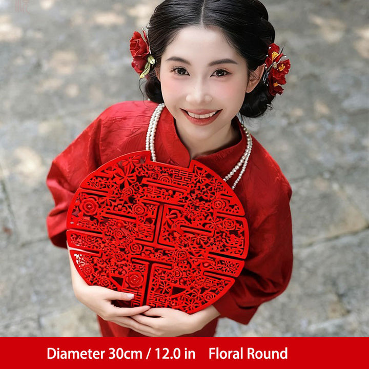 Chinese Double Happiness Paper Cut Weddingm Decor Photography Props