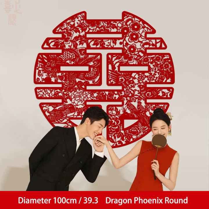 Chinese Double Happiness Paper Cut Weddingm Decor Photography Props