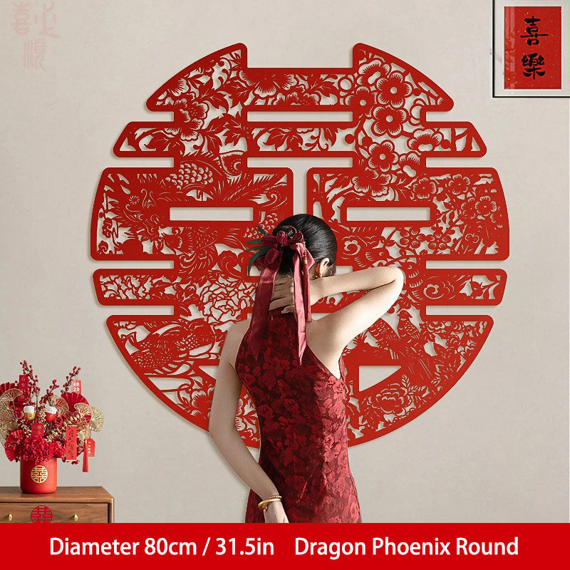 Chinese Double Happiness Paper Cut Weddingm Decor Photography Props