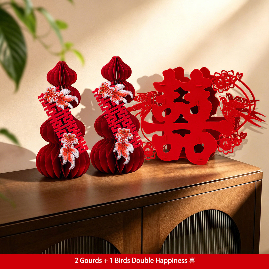 Chinese Gourds Double Happiness Wedding Decoration Sets