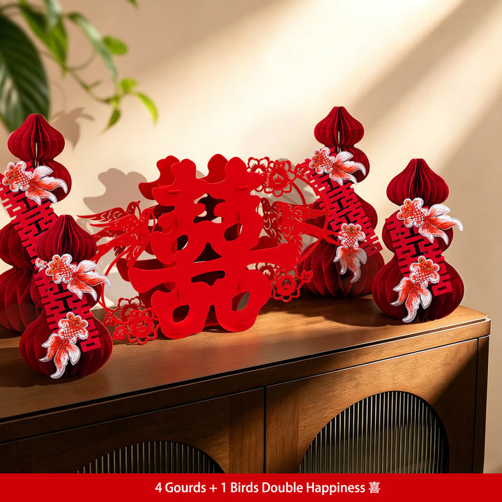 Chinese Gourds Double Happiness Wedding Decoration Sets