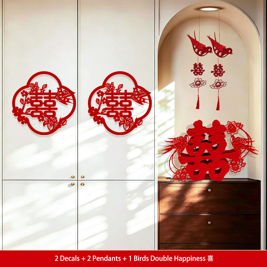 Chinese Gourds Double Happiness Wedding Decoration Sets