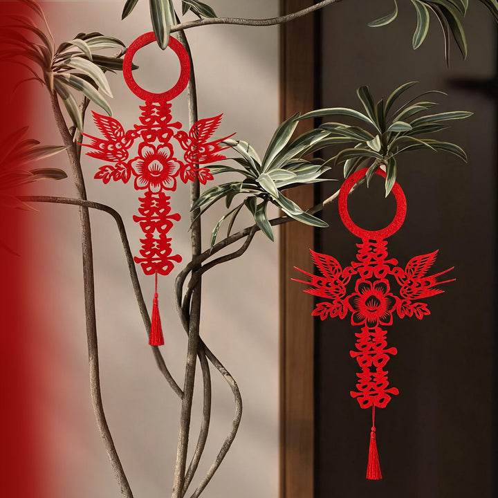 Chinese Dragon Phoenix Double Happiness Door Hanging Decoration