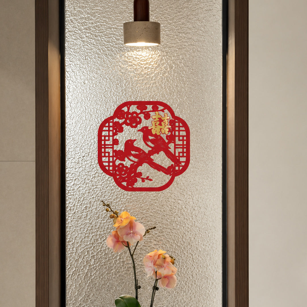 Traditional Wedding Chinese Double Happiness Window Door Sticker