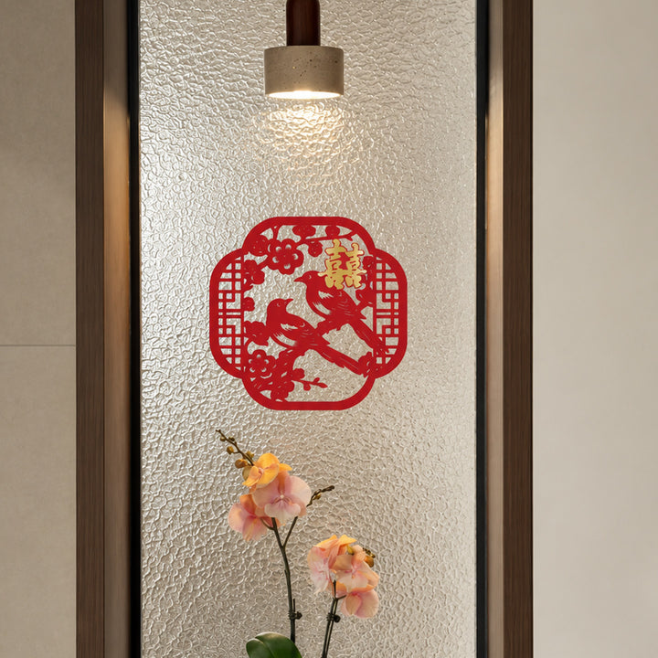 Traditional Wedding Chinese Double Happiness Window Door Sticker