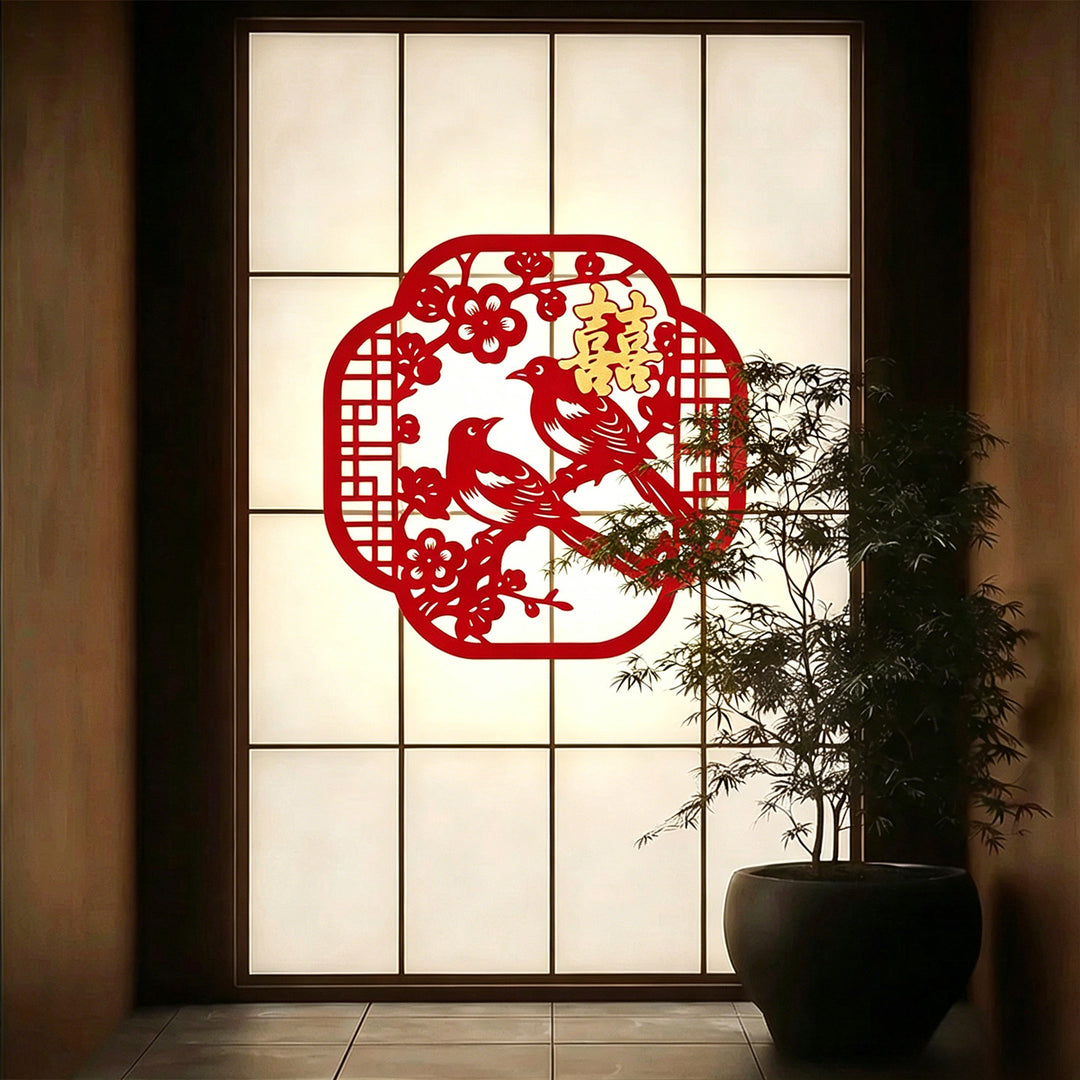 Traditional Wedding Chinese Double Happiness Window Door Sticker