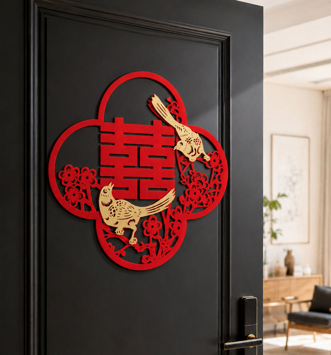 Traditional Wedding Chinese Double Happiness Window Door Sticker