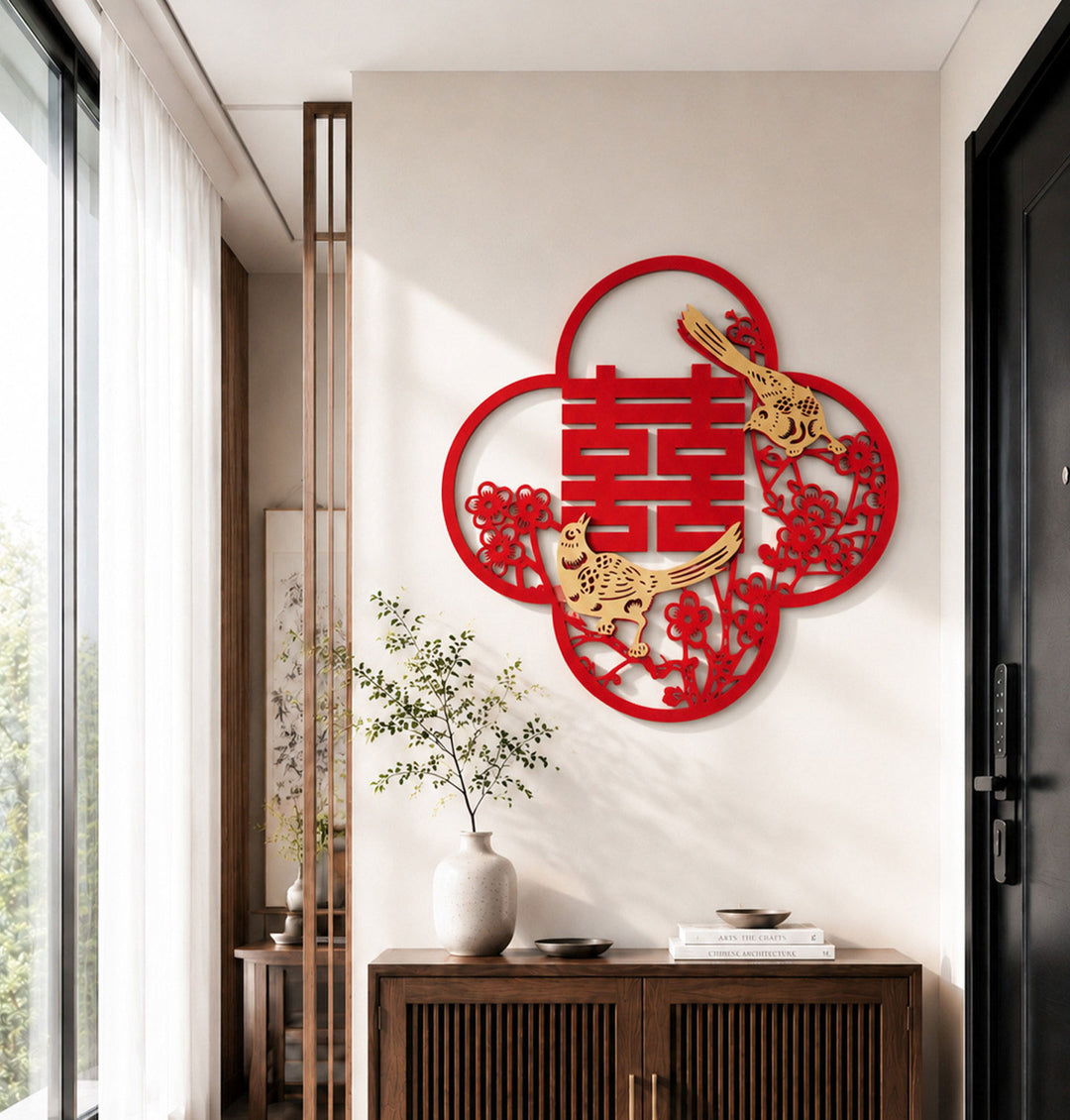 Traditional Wedding Chinese Double Happiness Window Door Sticker