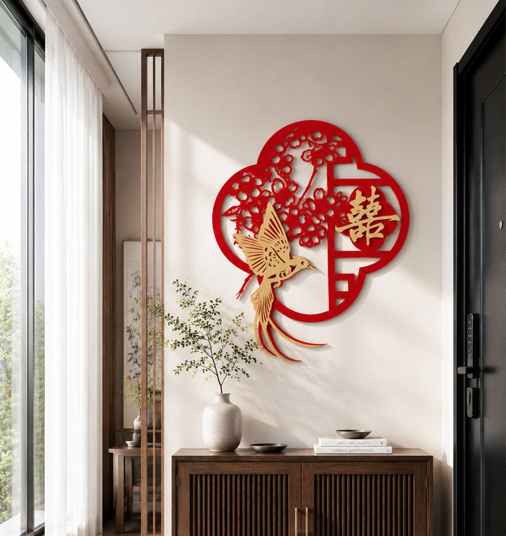 Traditional Wedding Chinese Double Happiness Window Door Sticker