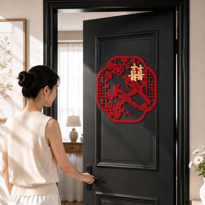 Traditional Wedding Chinese Double Happiness Window Door Sticker