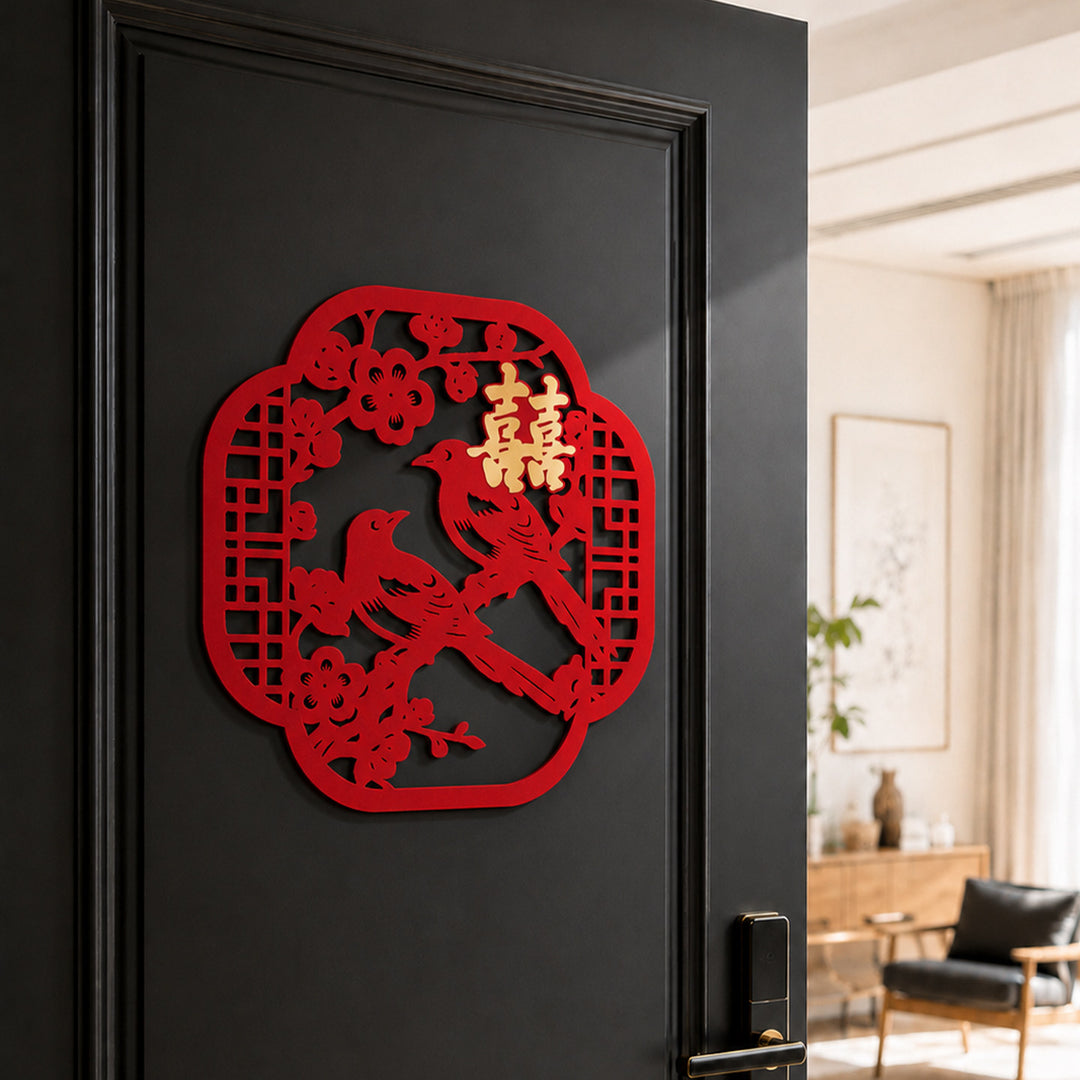 Traditional Wedding Chinese Double Happiness Window Door Sticker