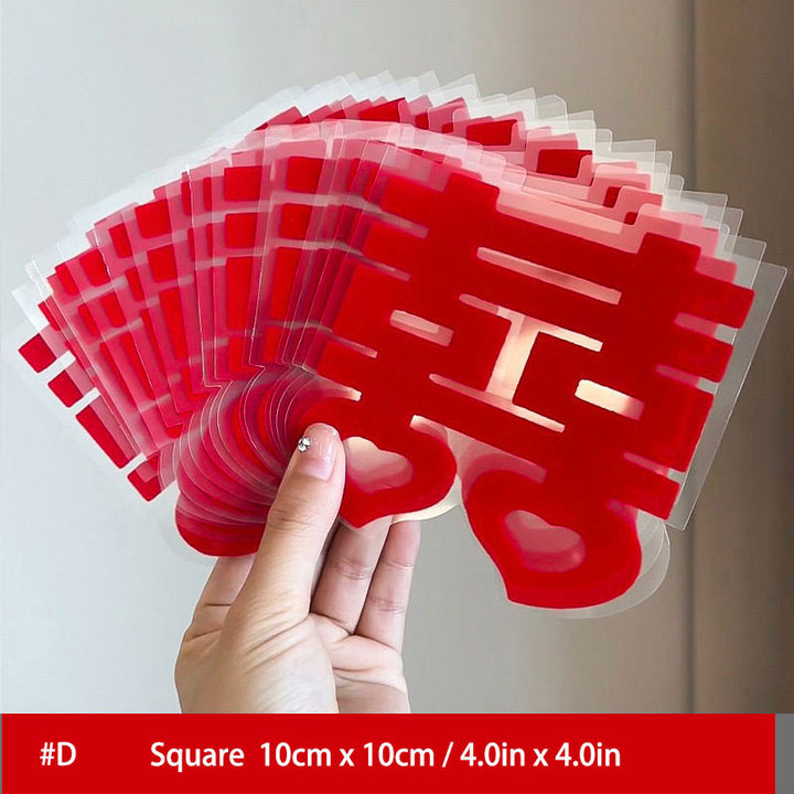 Red Dragon Phoenix Double Happiness Static Cling Window Stickers