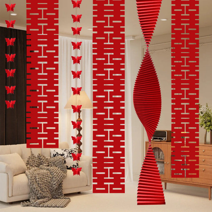 Chinese Double Happiness Hanging Wedding Decorations Backdrop