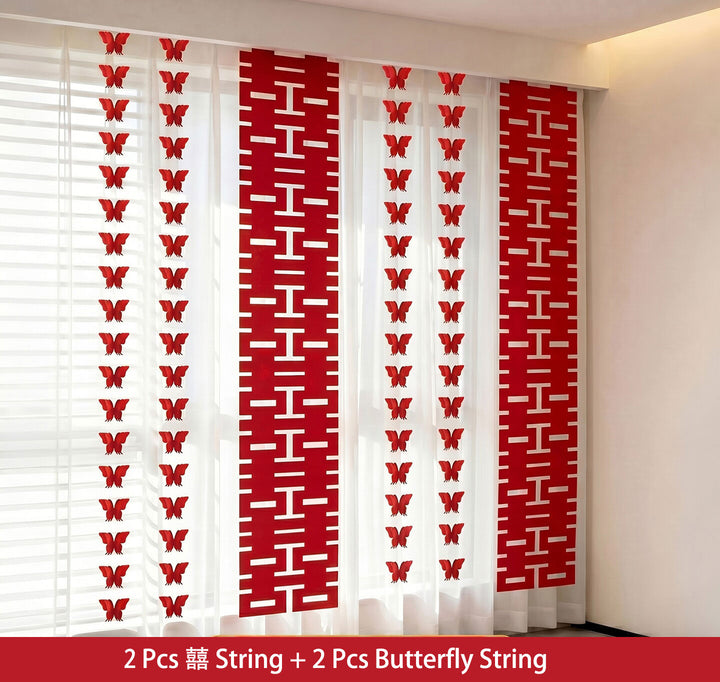Chinese Double Happiness Hanging Wedding Decorations Backdrop