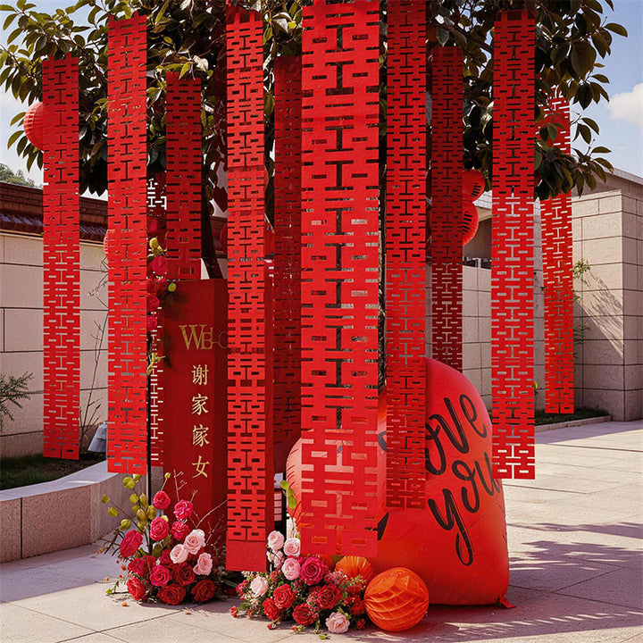 Chinese Double Happiness Hanging Wedding Decorations Backdrop